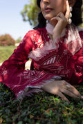 Qalamkar | Q Line Lawn 25 | QM-15 Soha L Red Lawn