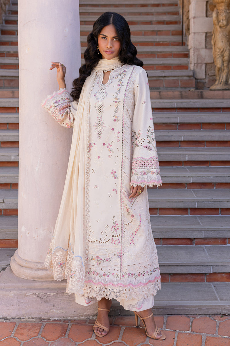 Qalamkar | Q Line Lawn 25 | QM-02 Cheri XS White Lawn