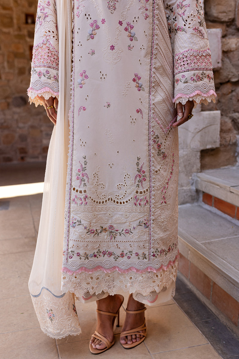 Qalamkar | Q Line Lawn 25 | QM-02 Cheri M White Lawn