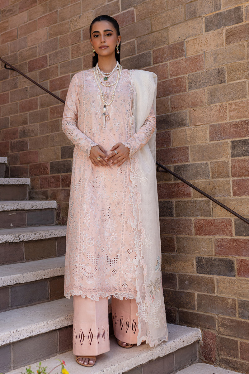Qalamkar | Q Line Lawn 25 | QM-12 Miso L Pink Lawn