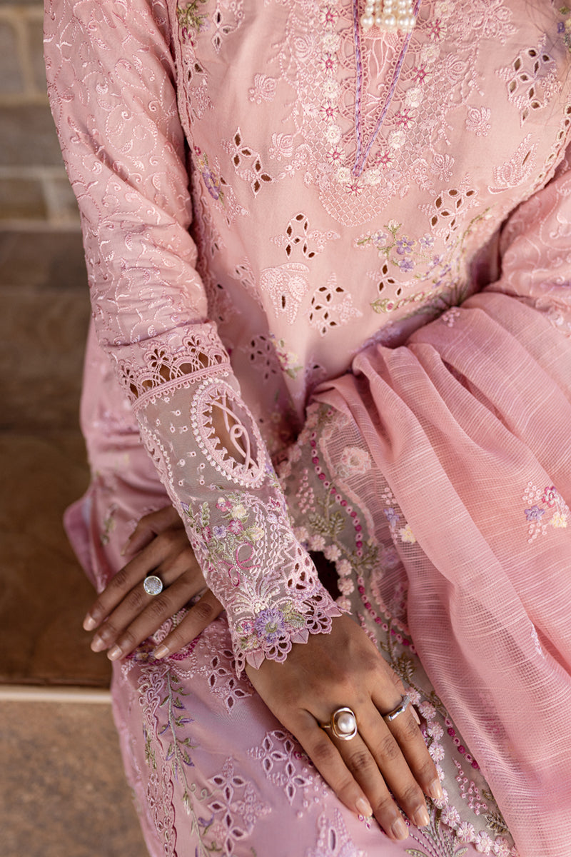 Qalamkar | Q Line Lawn 25 | QM-09 Rosalee XS Pink Lawn