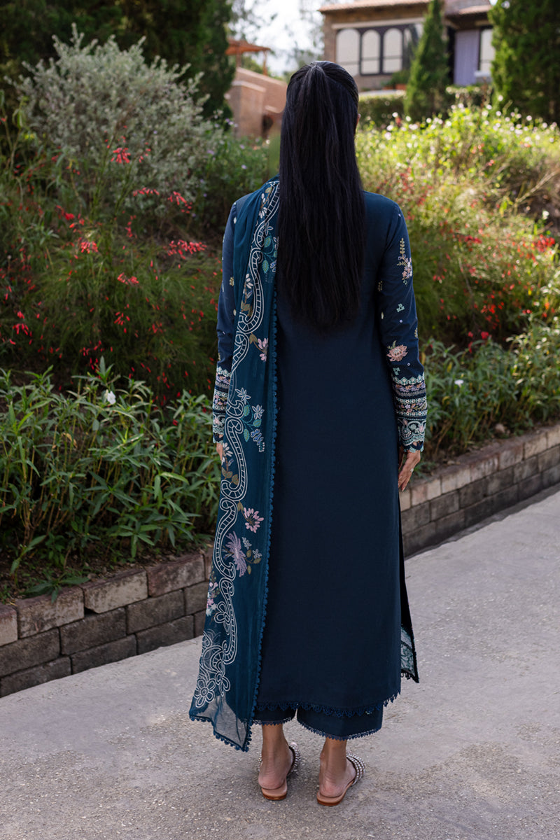 Qalamkar | Q Line Lawn 25 | QM-01 Bleu XS Navy Blue Lawn