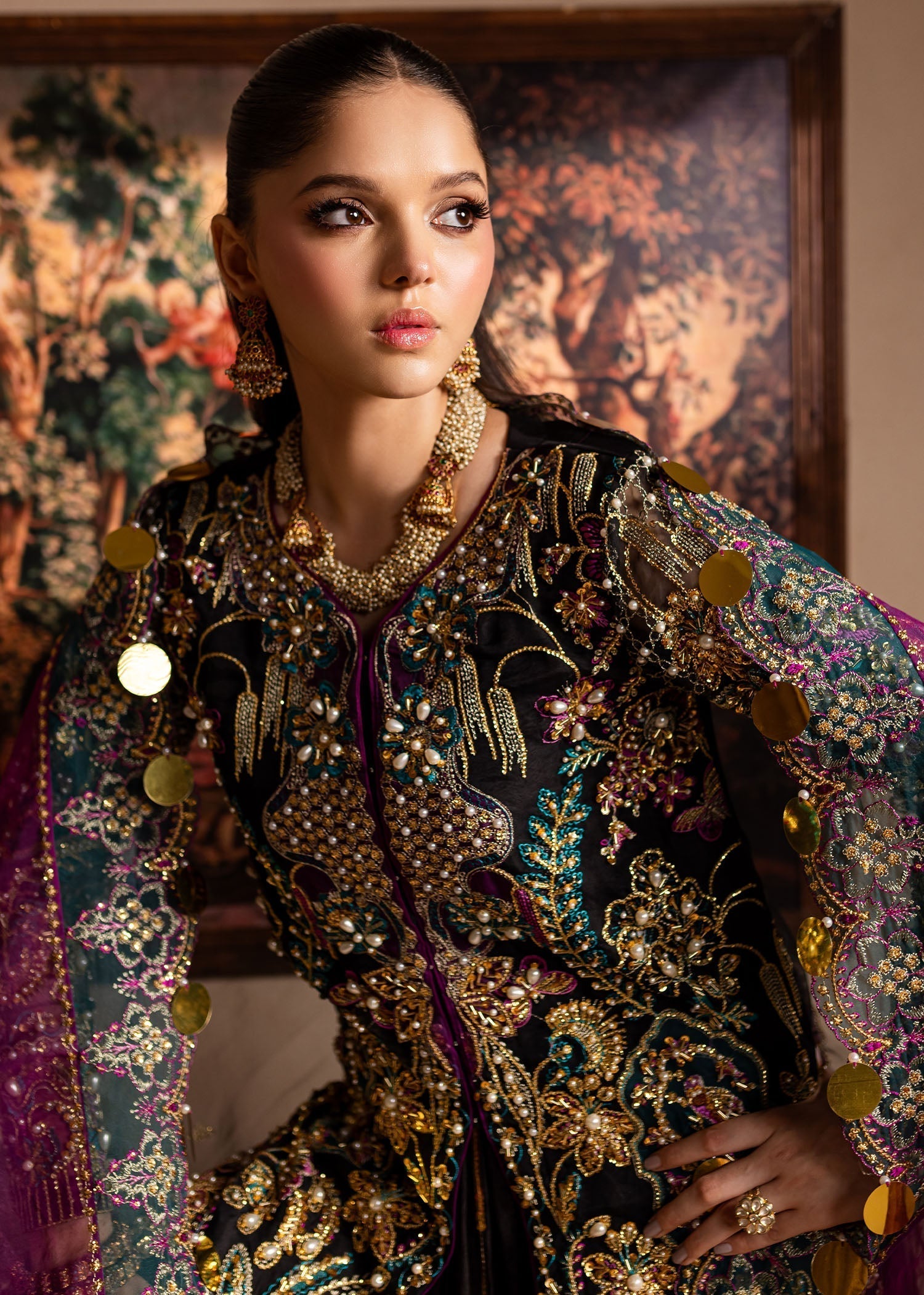 Maria Osama Khan | Lamhay Wedding Festive | Zumar XL Long Open Jacket with Lehnga