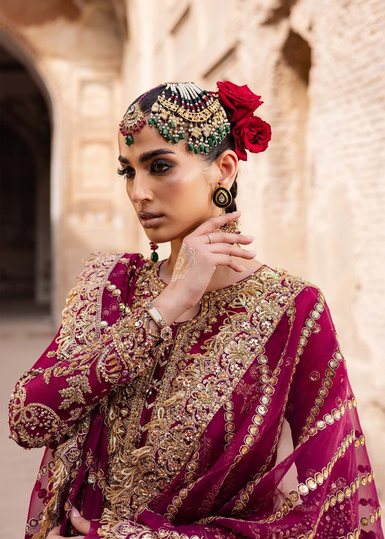 Akbar Aslam | Dastaan Luxury Formals | Gulebahar M Magenta Silk