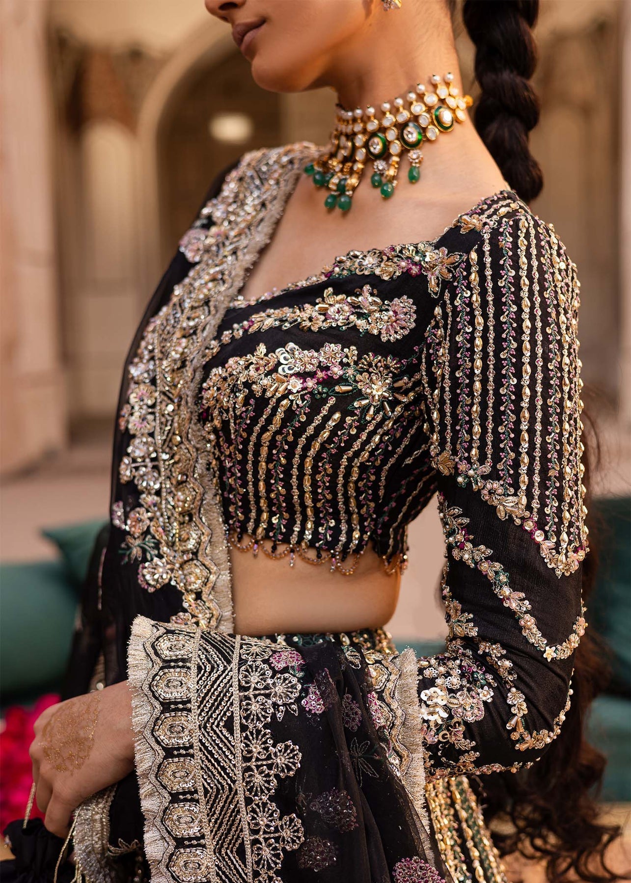 Akbar Aslam | Dastaan Luxury Formals | Nehaab L Black Silk