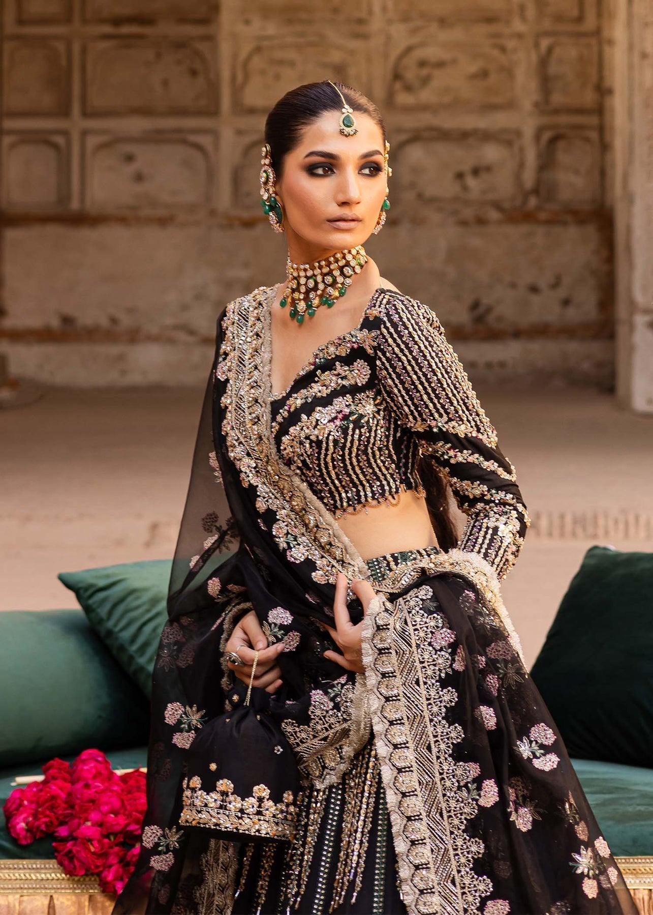 Akbar Aslam | Dastaan Luxury Formals | Nehaab XL Black Silk