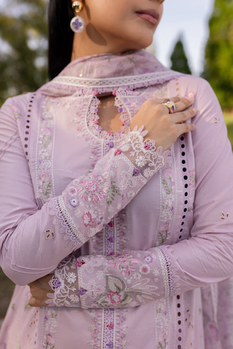 Qalamkar | Q Line Lawn 25 | QM-05 Cecilia XL Lilac Lawn