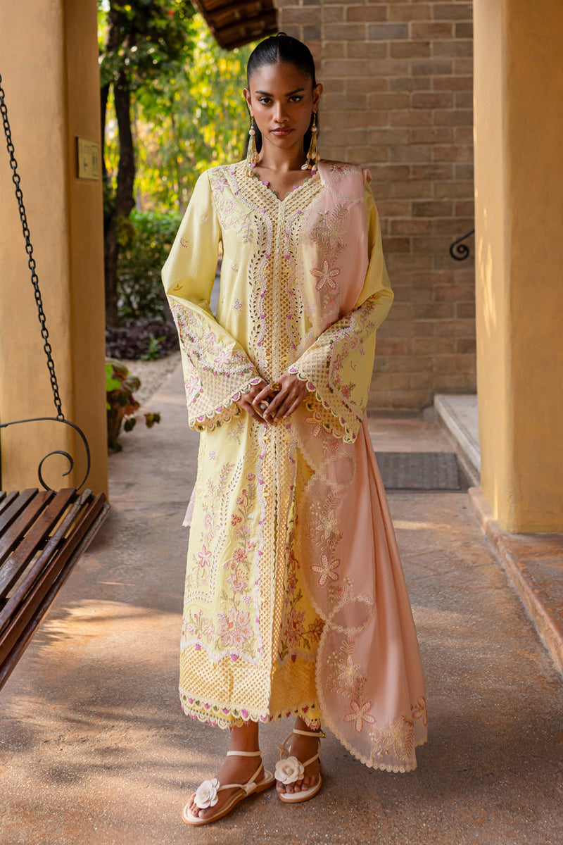 Qalamkar | Q Line Lawn 25 | QM-11 Ina XS Dust Yellow Lawn