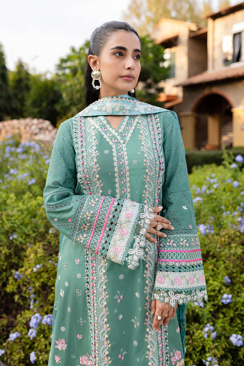 Qalamkar | Q Line Lawn 25 | QM-06 Omi Custom Size Mint Green Lawn