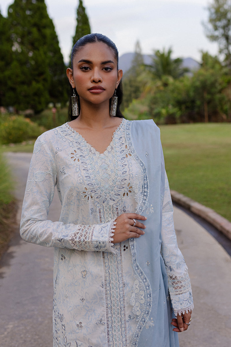 Qalamkar | Q Line Lawn 25 | QM-07 Kian M Light Blue Lawn