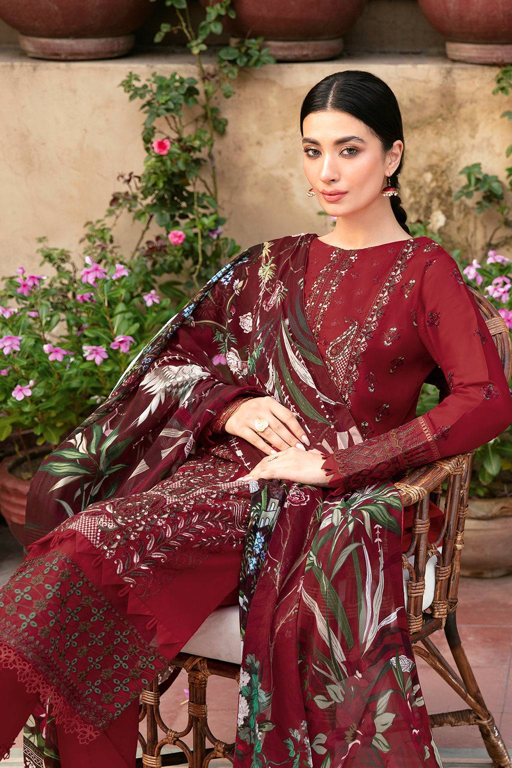 Ramsha | Mashaal Luxury Lawn | L-803 - Pakistani Designer Dress - by Ramsha | Type: Luxury - 100% Original at Saira Sultan