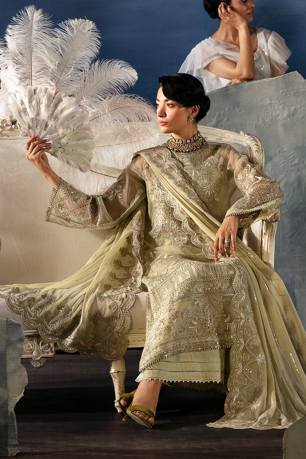Afrozeh | La Fuchsia Festive 24 | Zelena - Pakistani Designer Dress - by Afrozeh | Type: Formal - 100% Original at Saira Sultan