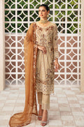 Ramsha | Chevron Chiffon Collection | A-912 XS Beige Chiffon