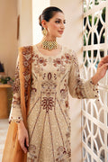 Ramsha | Chevron Chiffon Collection | A-912 L Beige Chiffon
