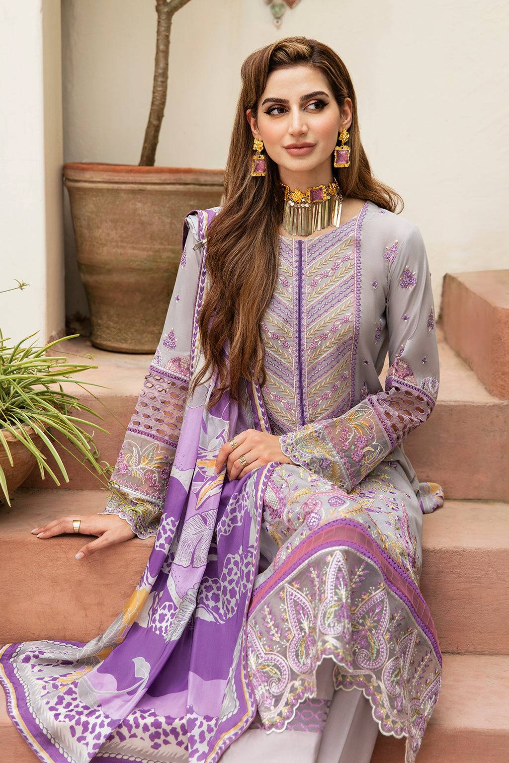 Ramsha | Riwayat Lawn Collection| Y-809 - Pakistani Designer Dress - by Ramsha | Type: Luxury - 100% Original at Saira Sultan