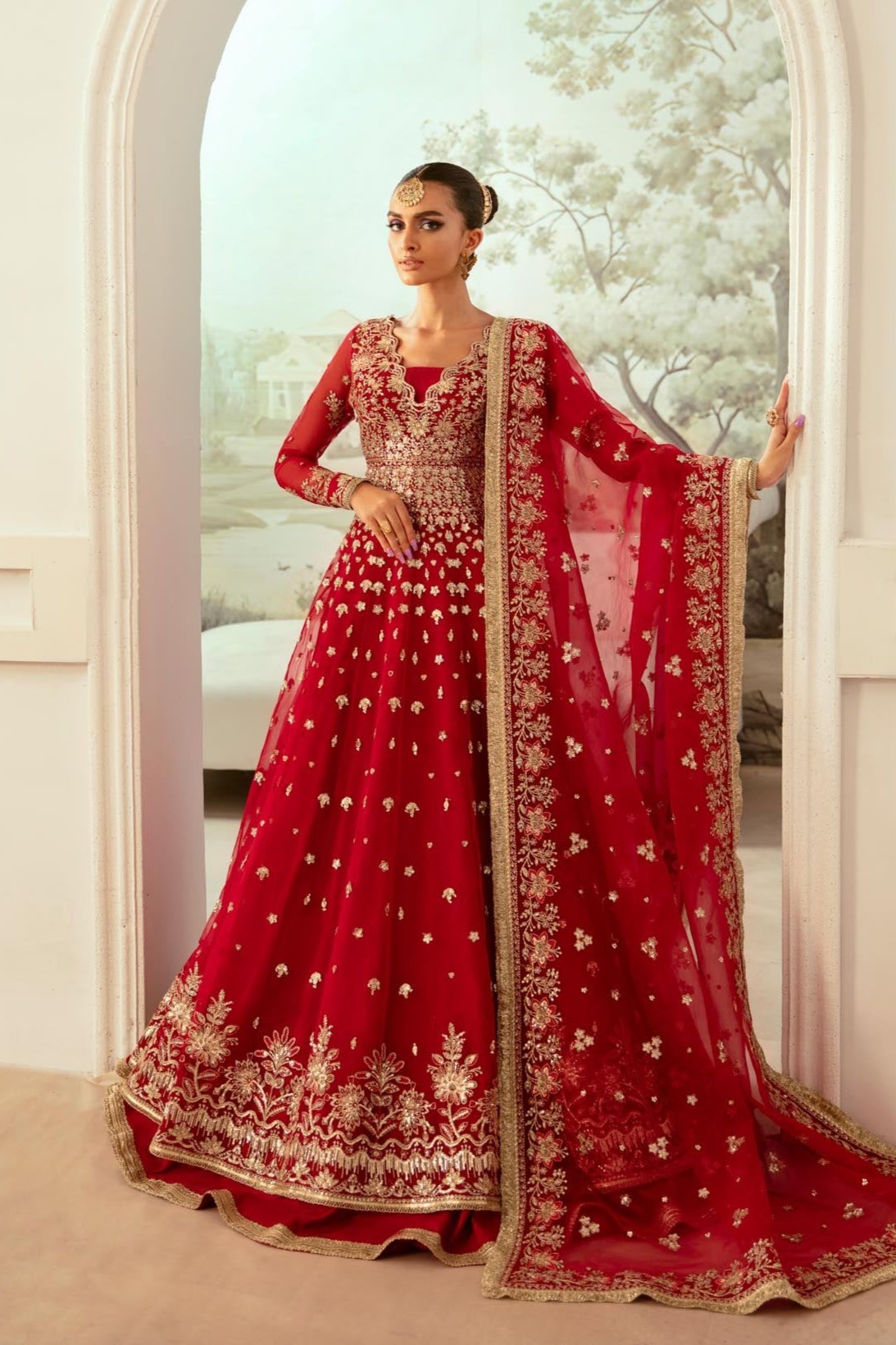 Akbar Aslam | Formal Pret | Sangre XS Red Organza