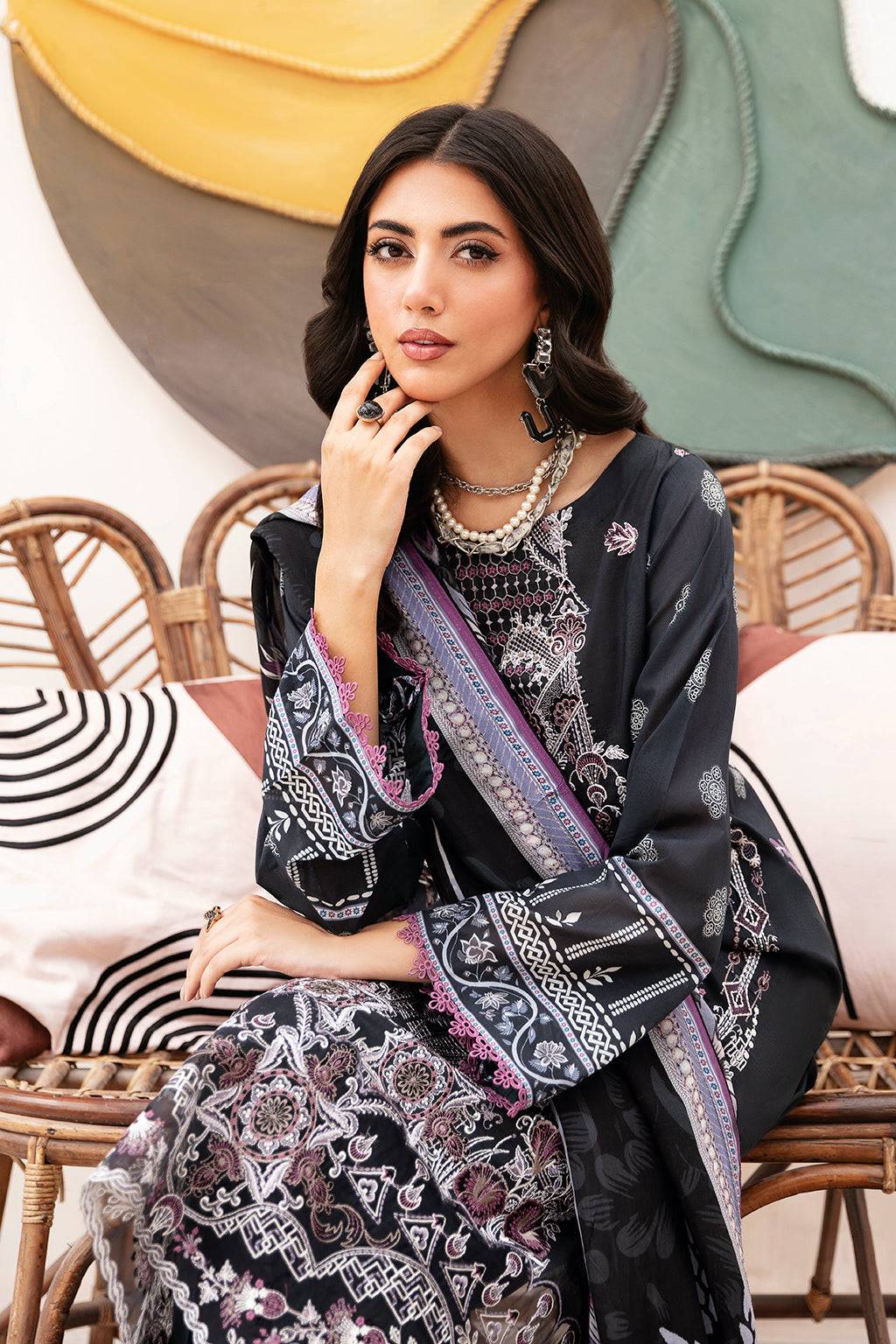 Ramsha | Mashaal Luxury Lawn | L-1102 - Pakistani Designer Dress - by Ramsha | Type: Luxury - 100% Original at Saira Sultan