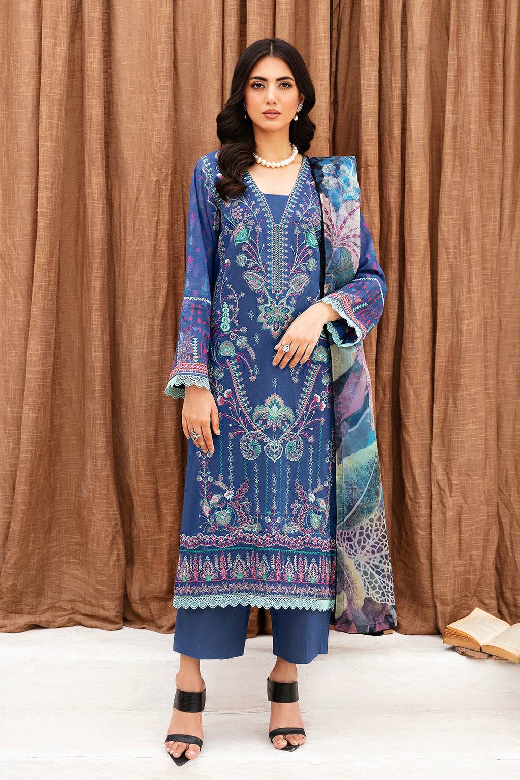 Ramsha | Mashaal Luxury Lawn | L-1112 - Pakistani Designer Dress - by Ramsha | Type: Luxury - 100% Original at Saira Sultan