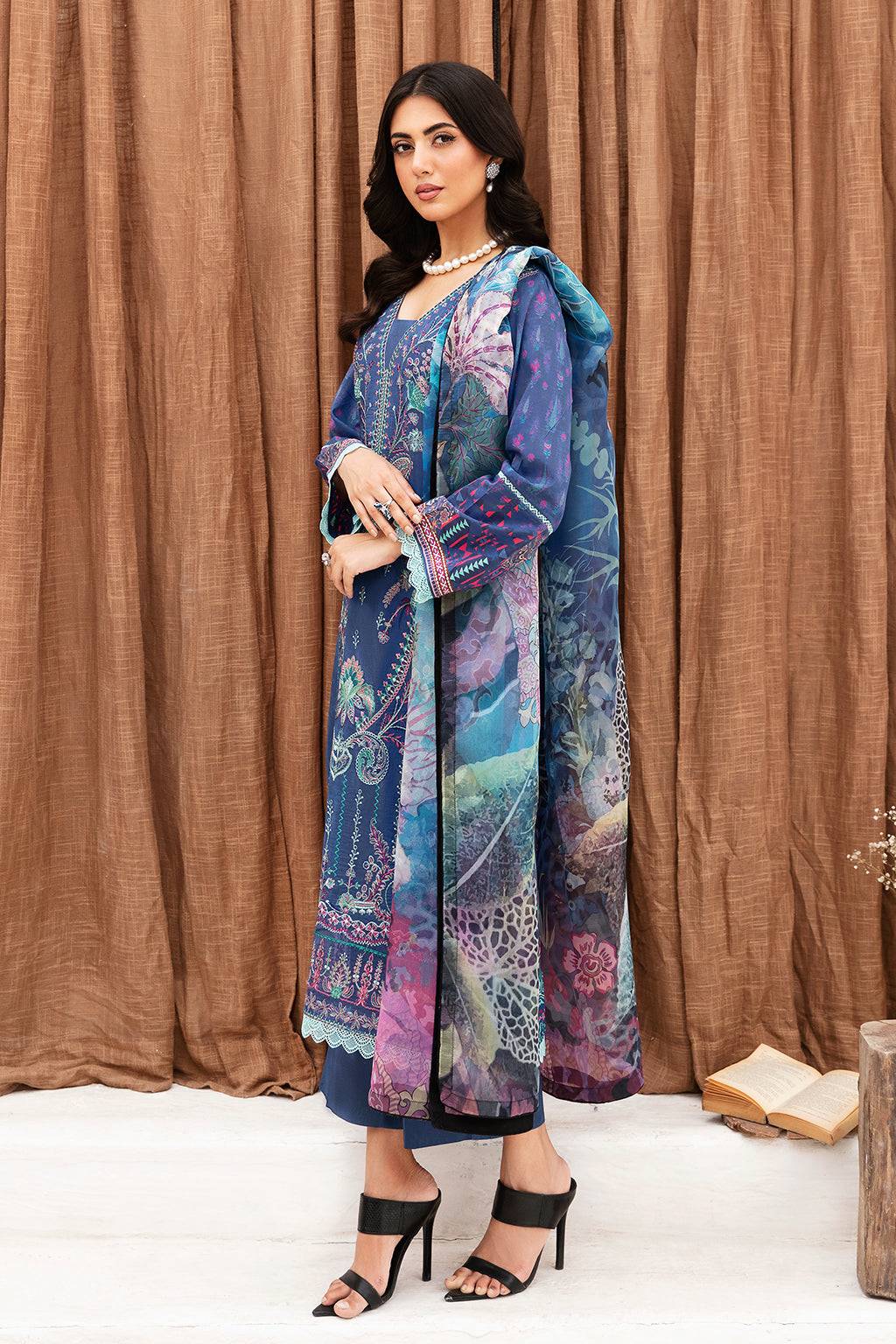 Ramsha | Mashaal Luxury Lawn | L-1112 - Pakistani Designer Dress - by Ramsha | Type: Luxury - 100% Original at Saira Sultan