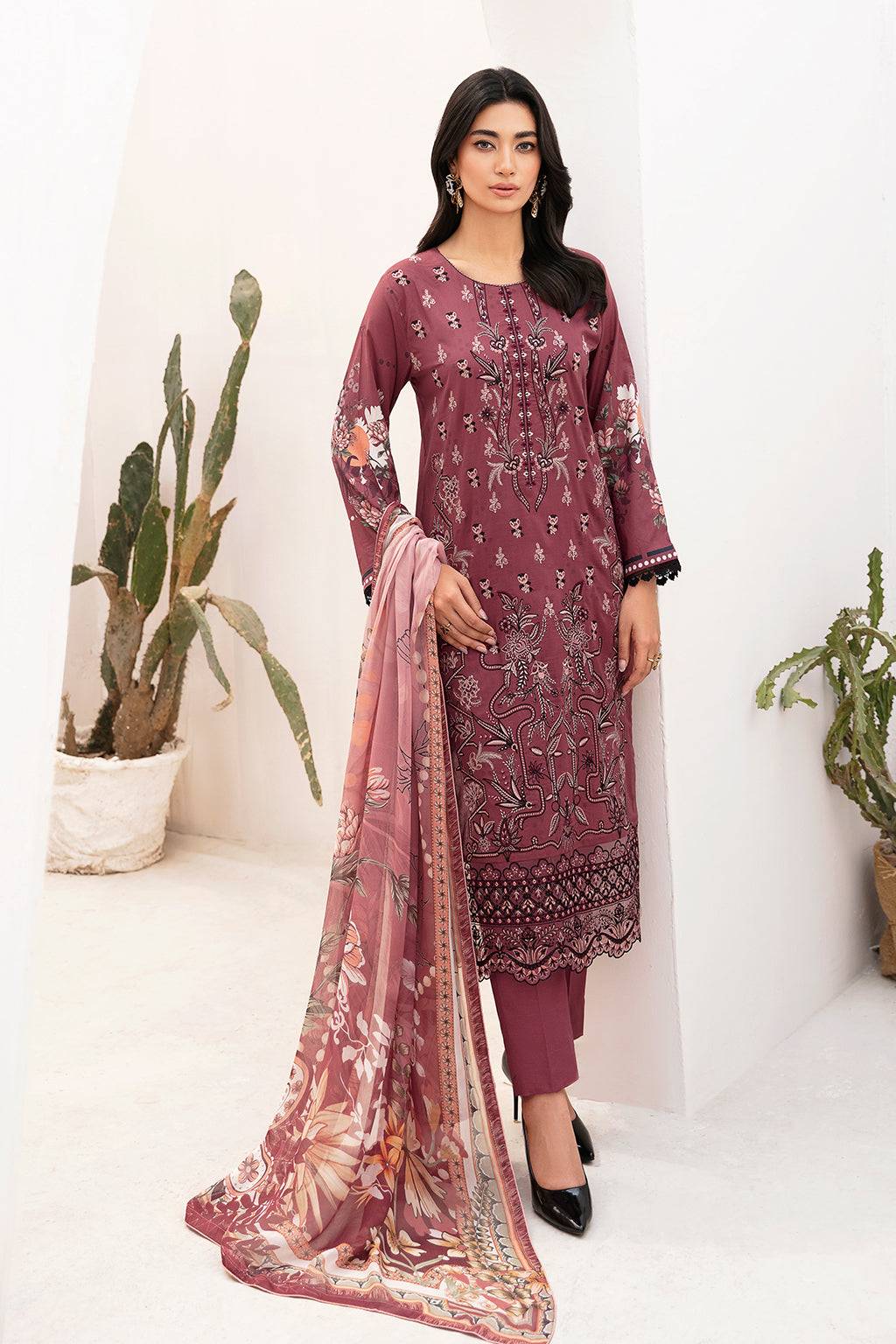 Ramsha | Mashaal Luxury Lawn | L-1108 - Pakistani Designer Dress - by Ramsha | Type: Luxury - 100% Original at Saira Sultan