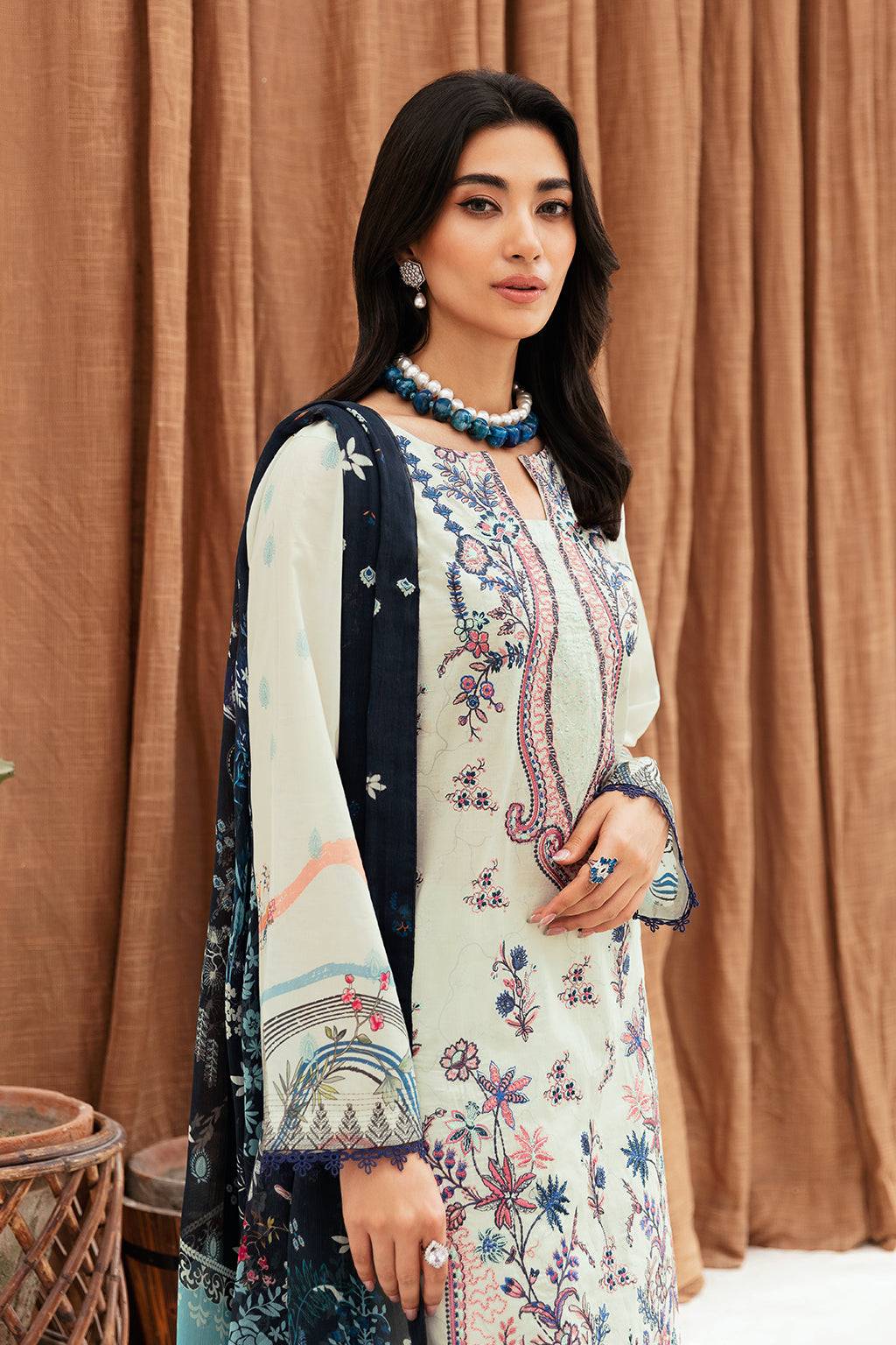 Ramsha | Mashaal Luxury Lawn | L-1107 - Pakistani Designer Dress - by Ramsha | Type: Luxury - 100% Original at Saira Sultan