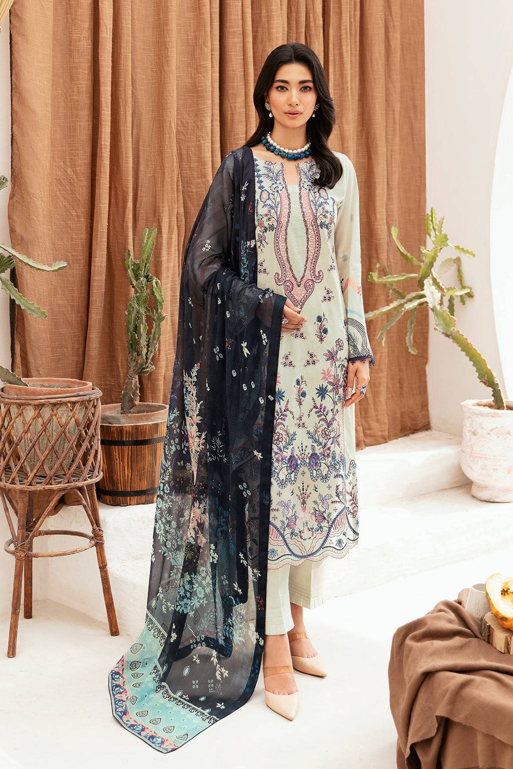Ramsha | Mashaal Luxury Lawn | L-1107 - Pakistani Designer Dress - by Ramsha | Type: Luxury - 100% Original at Saira Sultan