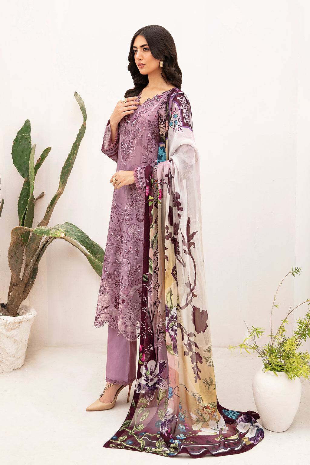 Ramsha | Mashaal Luxury Lawn | L-1103 - Pakistani Designer Dress - by Ramsha | Type: Luxury - 100% Original at Saira Sultan