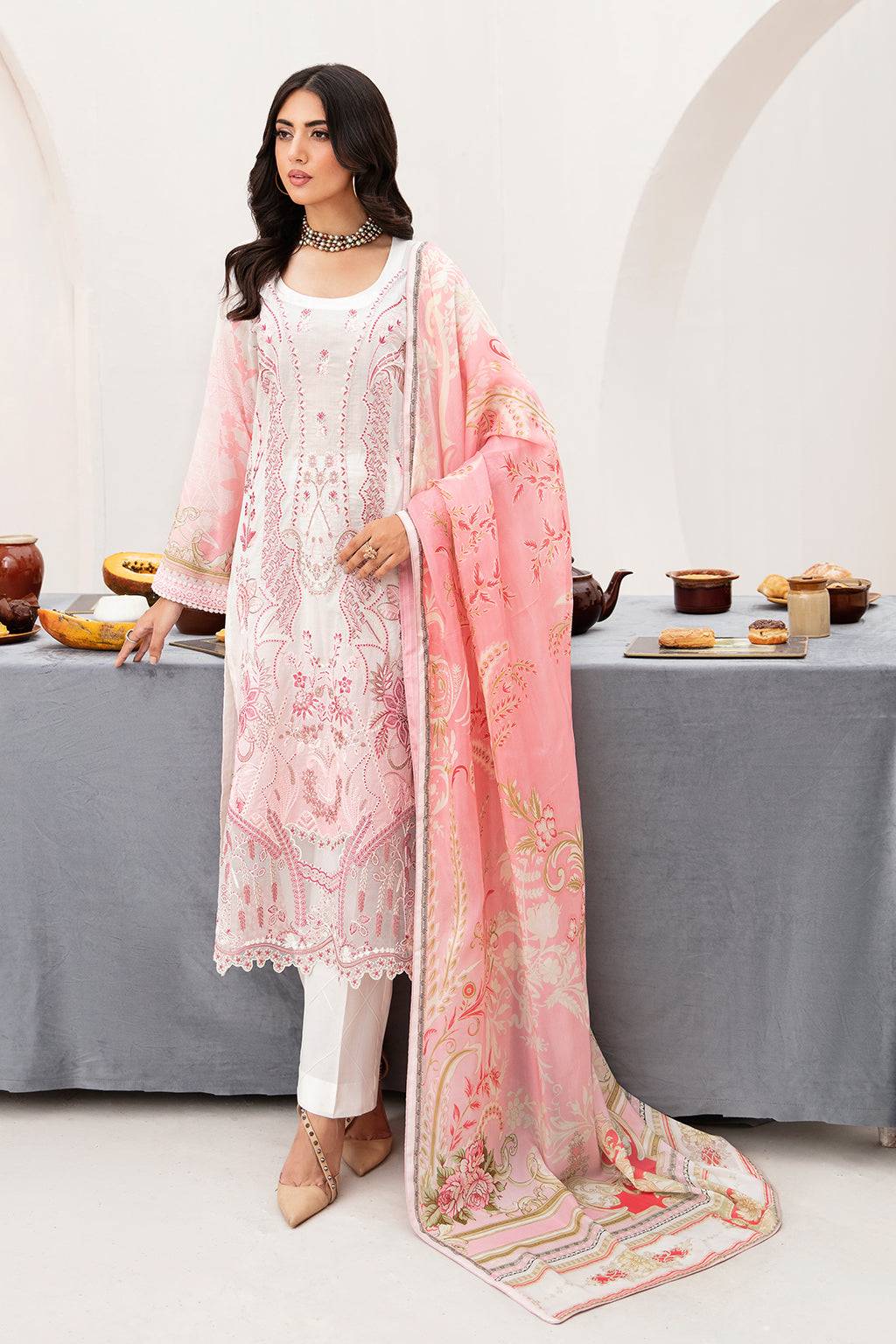 Ramsha | Mashaal Luxury Lawn | L-1104 - Pakistani Designer Dress - by Ramsha | Type: Luxury - 100% Original at Saira Sultan