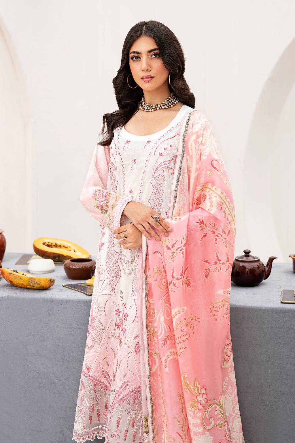 Ramsha | Mashaal Luxury Lawn | L-1104 - Pakistani Designer Dress - by Ramsha | Type: Luxury - 100% Original at Saira Sultan