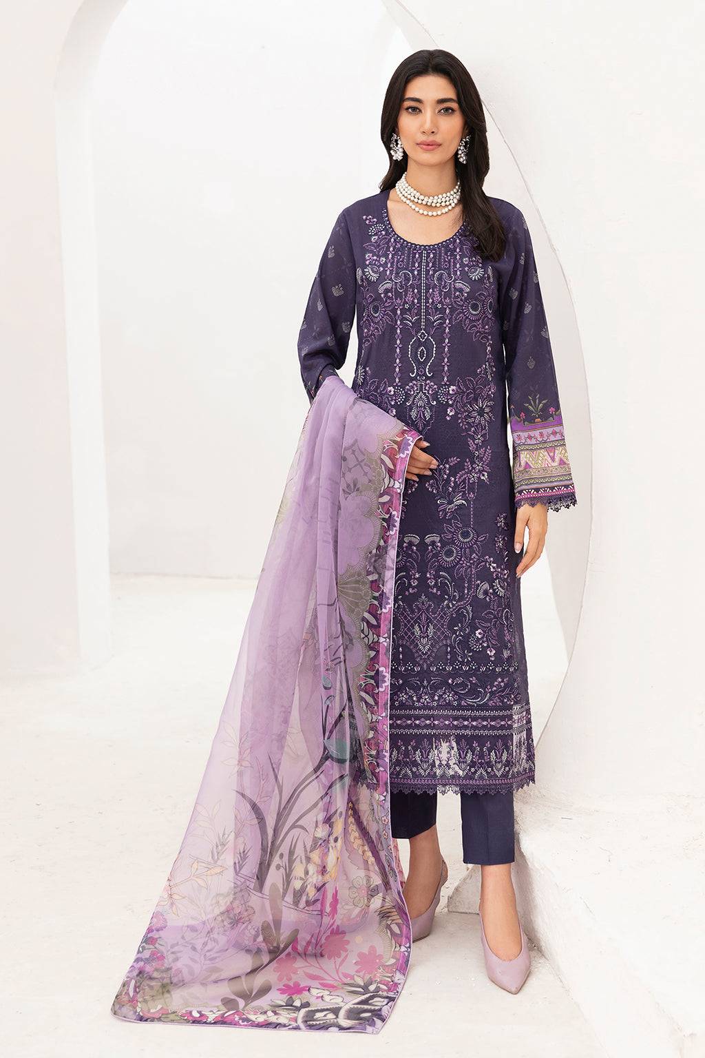 Ramsha | Mashaal Luxury Lawn | L-1105 - Pakistani Designer Dress - by Ramsha | Type: Luxury - 100% Original at Saira Sultan