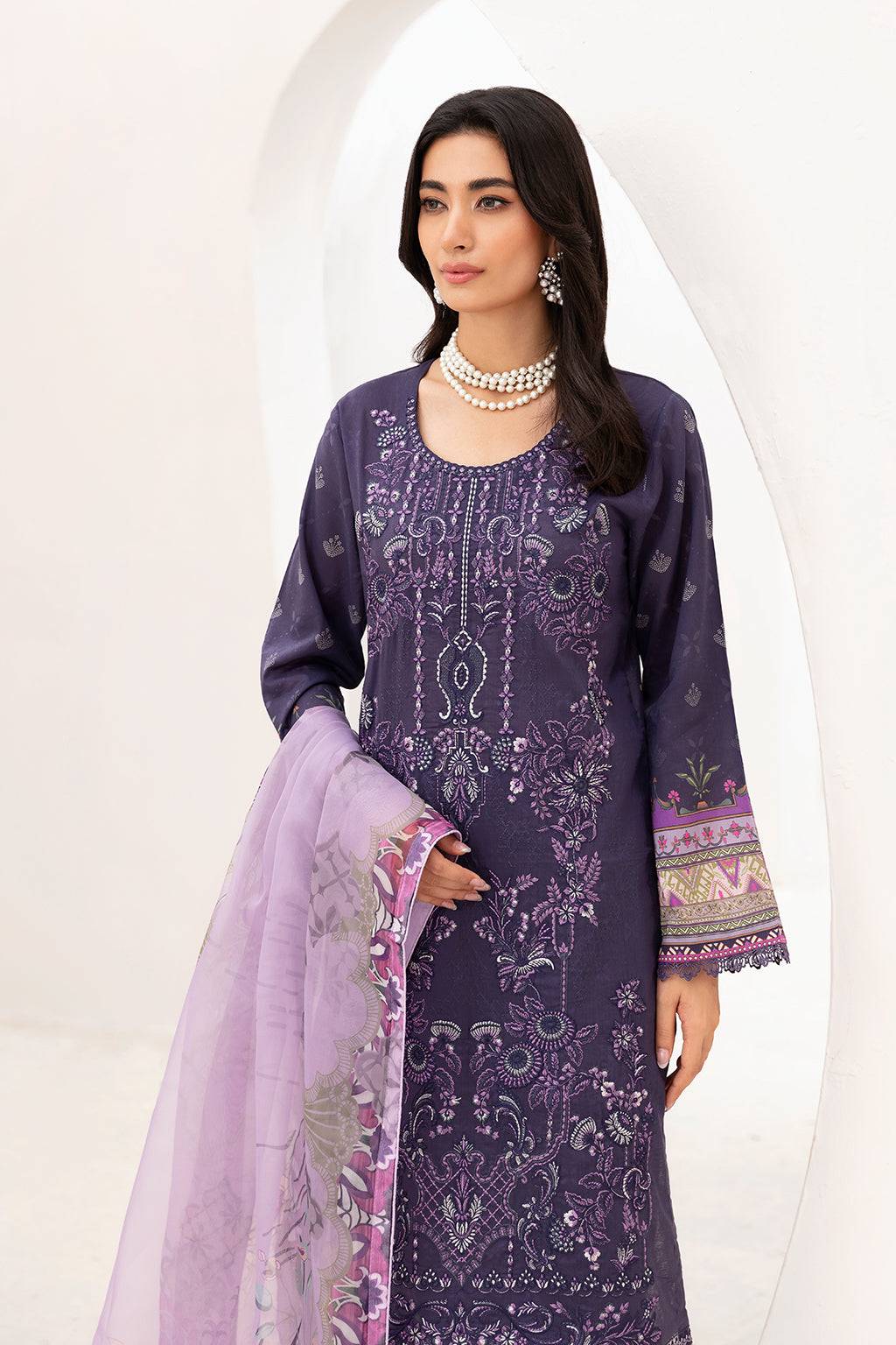 Ramsha | Mashaal Luxury Lawn | L-1105 - Pakistani Designer Dress - by Ramsha | Type: Luxury - 100% Original at Saira Sultan