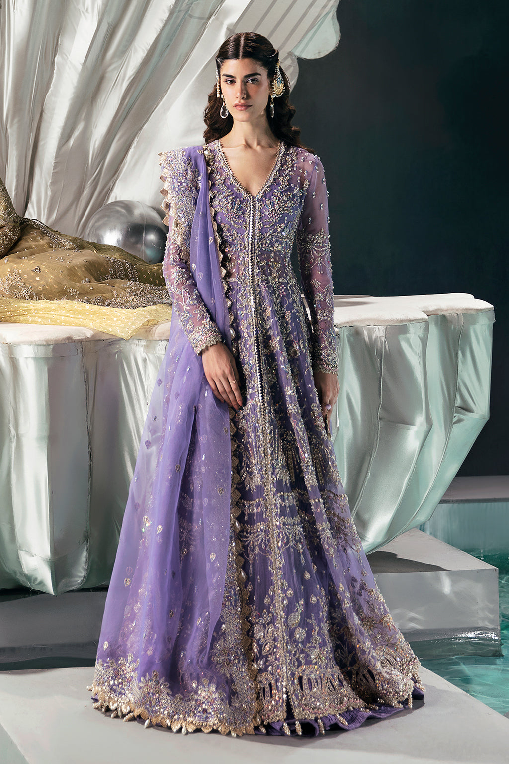 Afrozeh | Wild Flower Bloom Luxury Formals | Eloah Long Slit Maxi