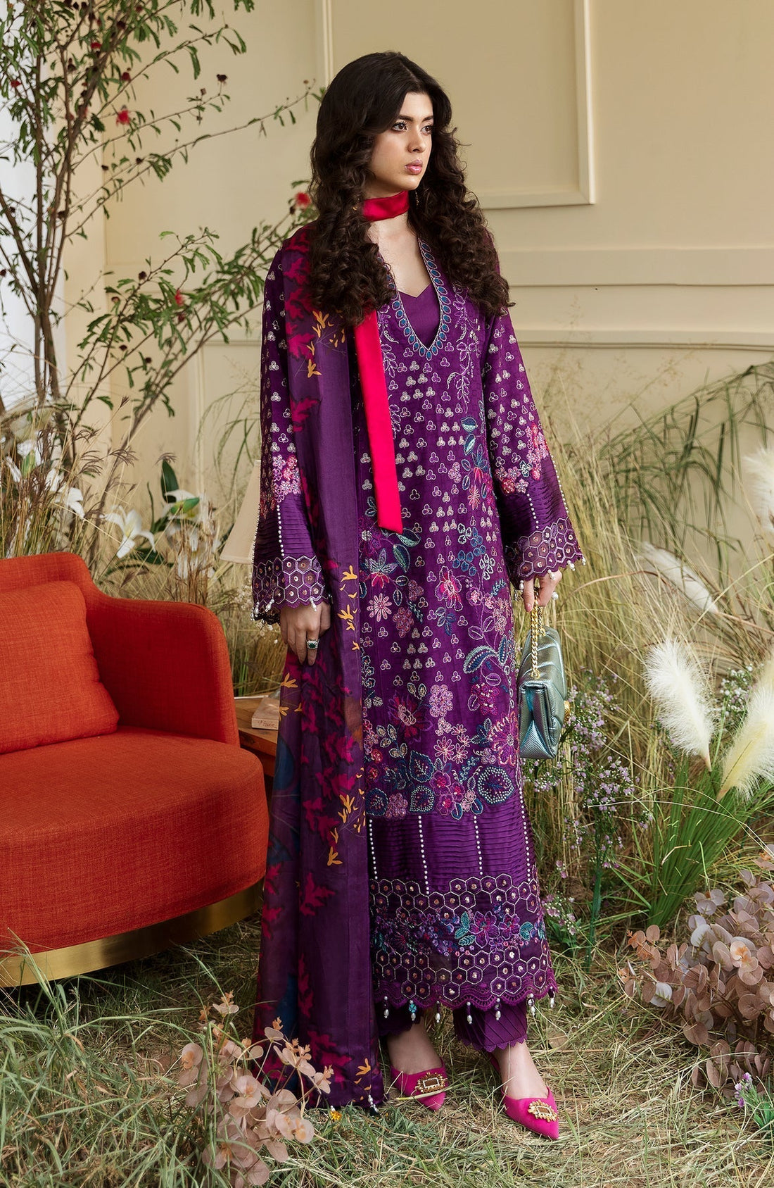 Zevk | Flora Festive Lawn | FUCHSIA XS