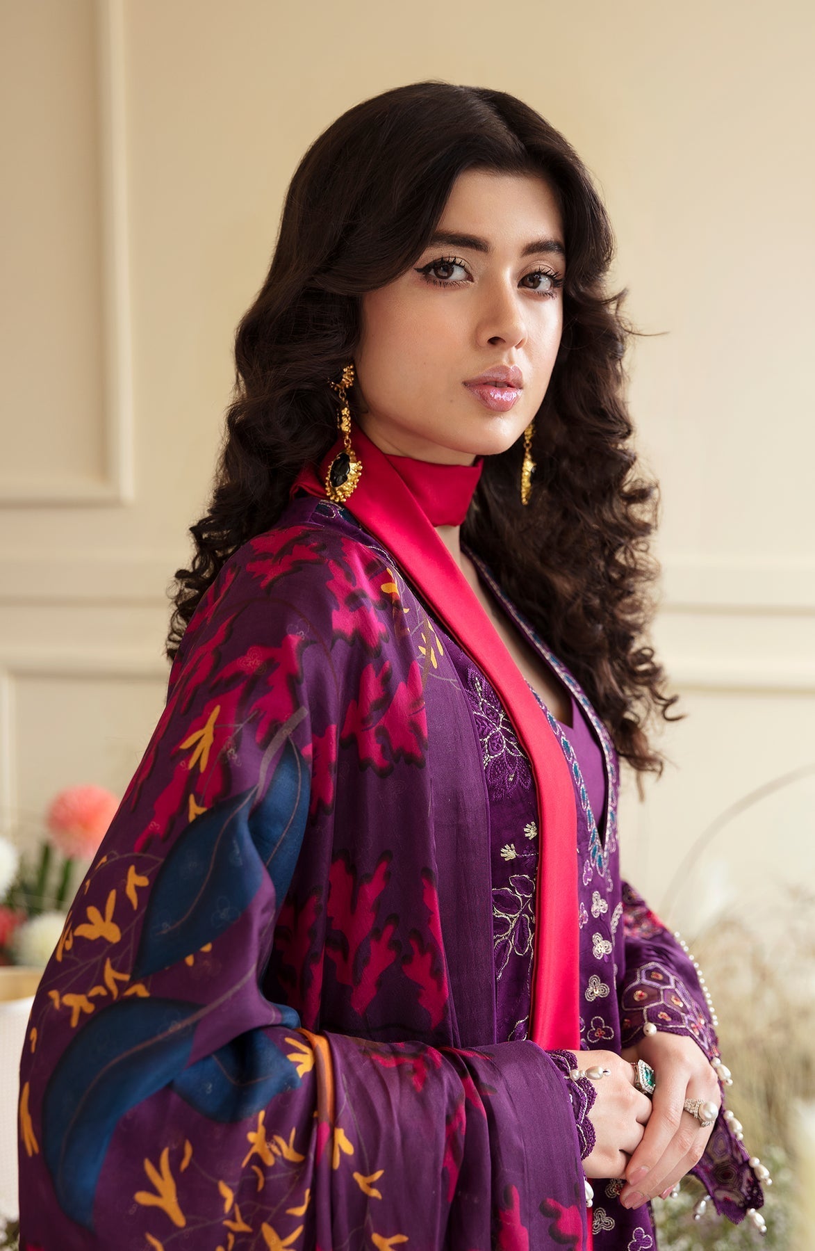 Zevk | Flora Festive Lawn | FUCHSIA L