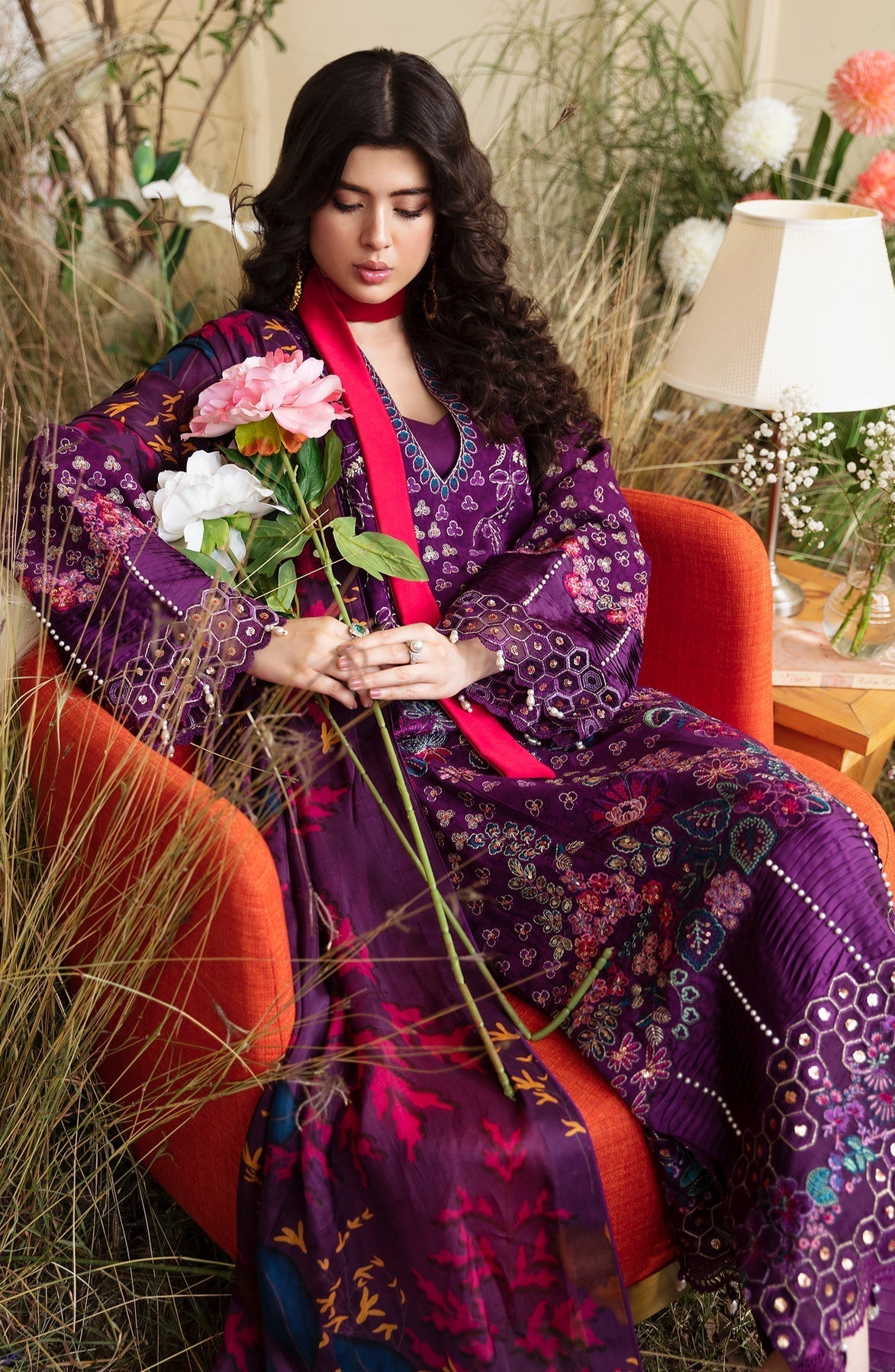 Zevk | Flora Festive Lawn | FUCHSIA XL