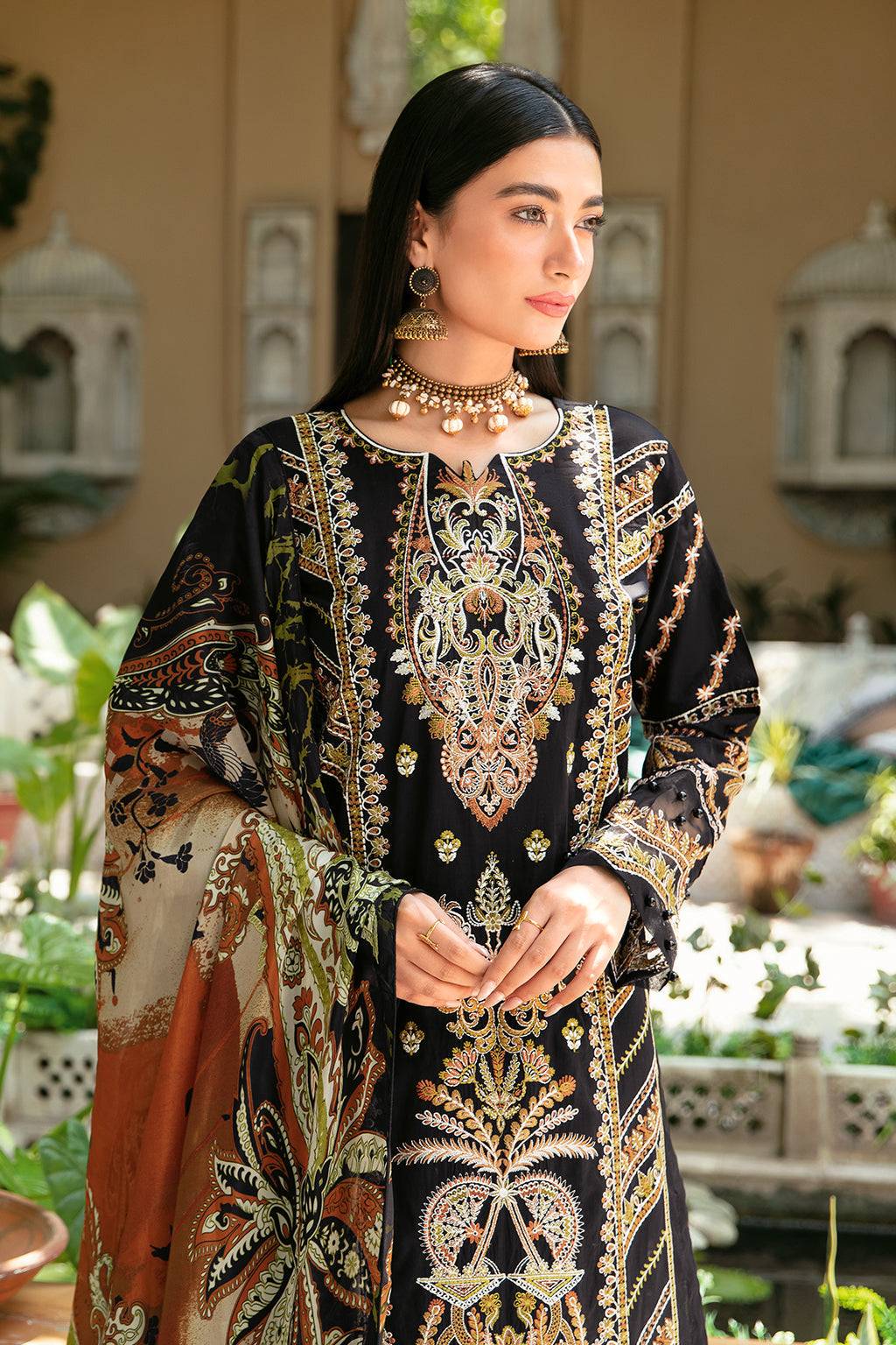 Ramsha | Mashaal Luxury Lawn | L-805 - Pakistani Designer Dress - by Ramsha | Type: Luxury - 100% Original at Saira Sultan