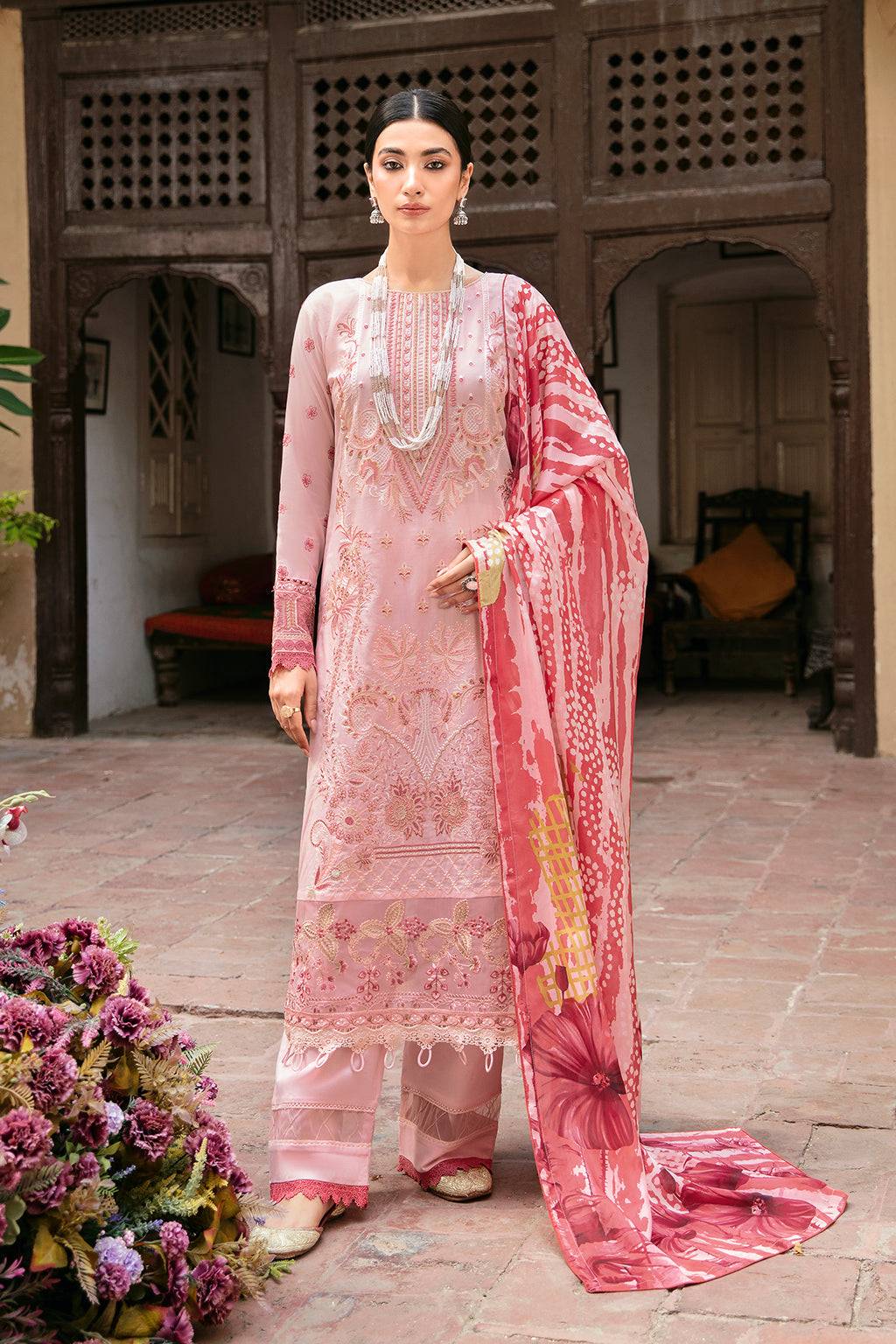 Ramsha | Mashaal Luxury Lawn | L-806 - Pakistani Designer Dress - by Ramsha | Type: Luxury - 100% Original at Saira Sultan