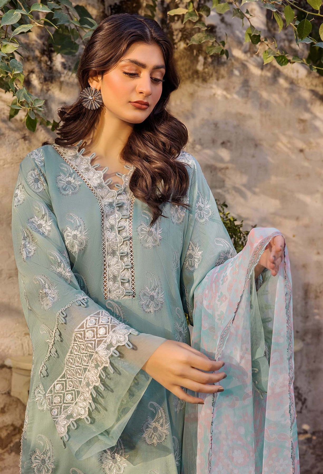 Adans Libas | Inara 25 | CHIKANKARI 4770 L Sea Green Lawn