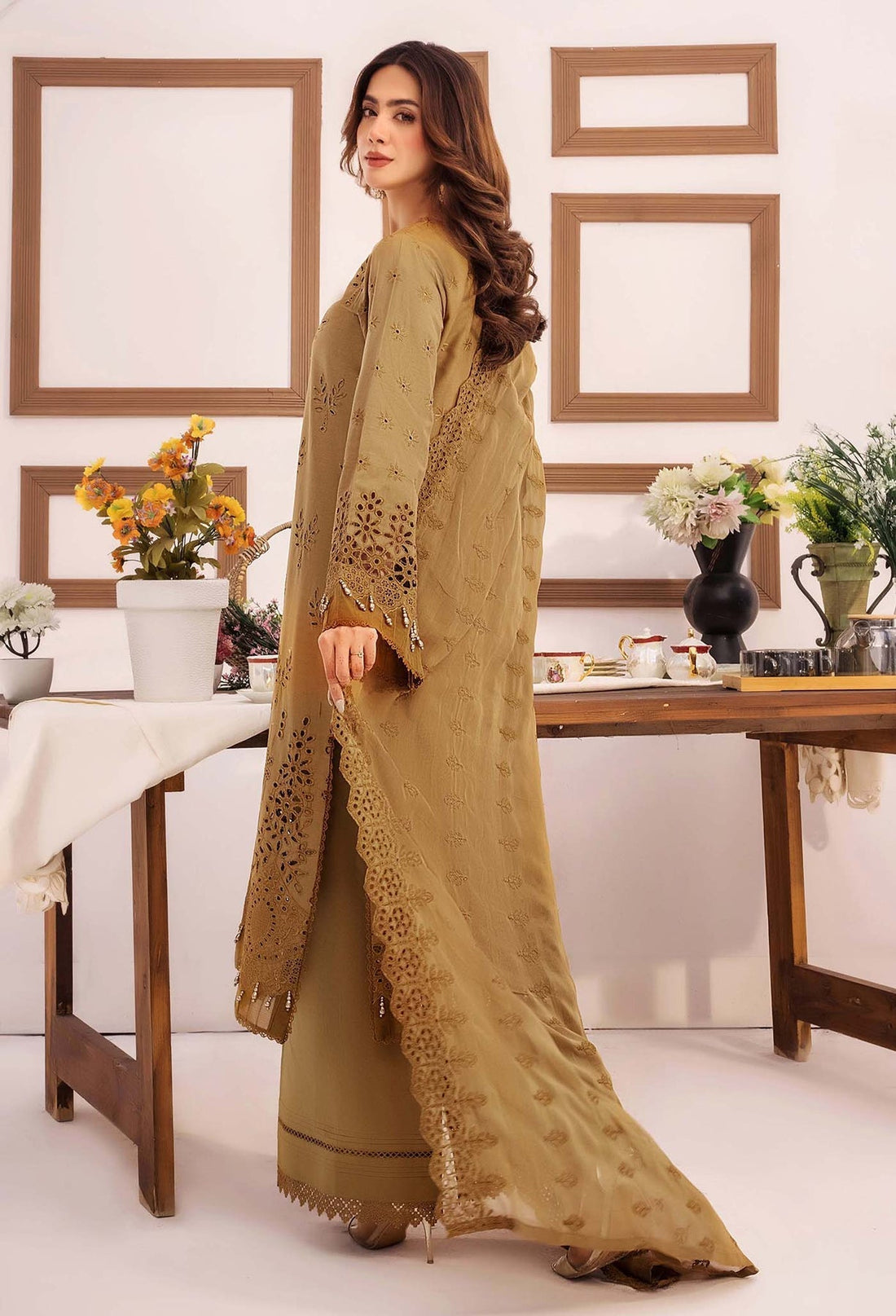 Adans Libas | Stella Chikankari 25 | 1020 XS Brown Lawn