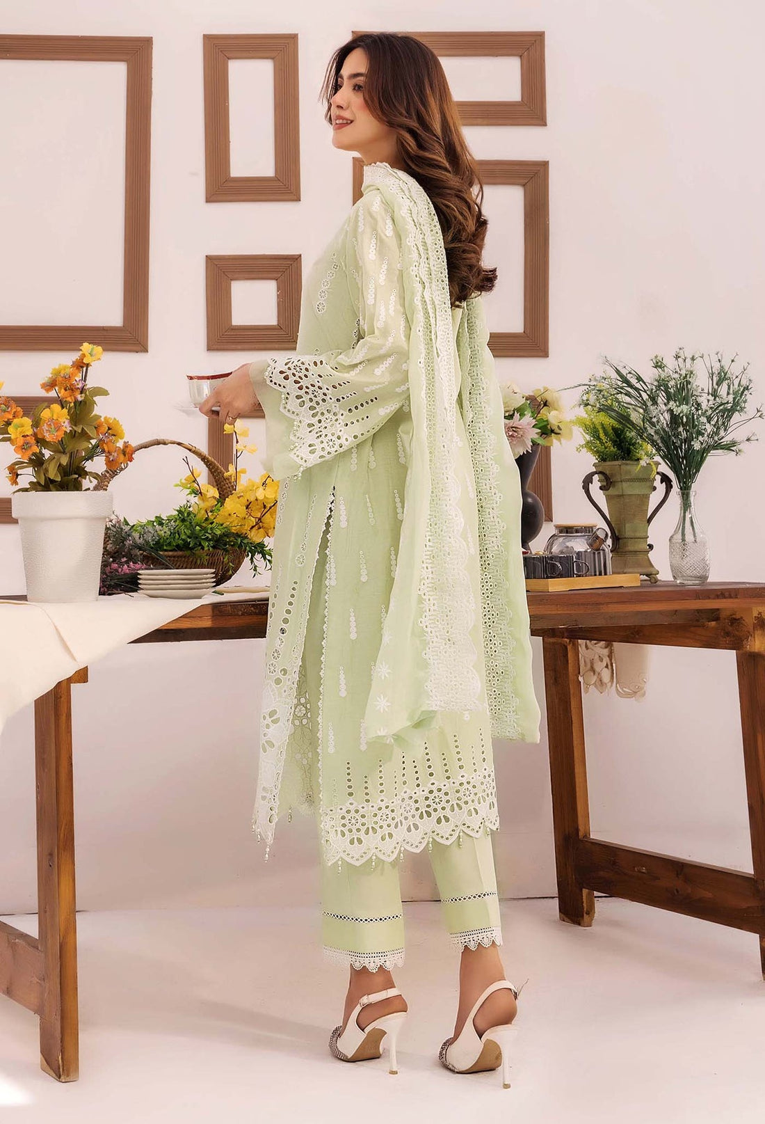 Adans Libas | Stella Chikankari 25 | 1021 XS Mint Green Lawn