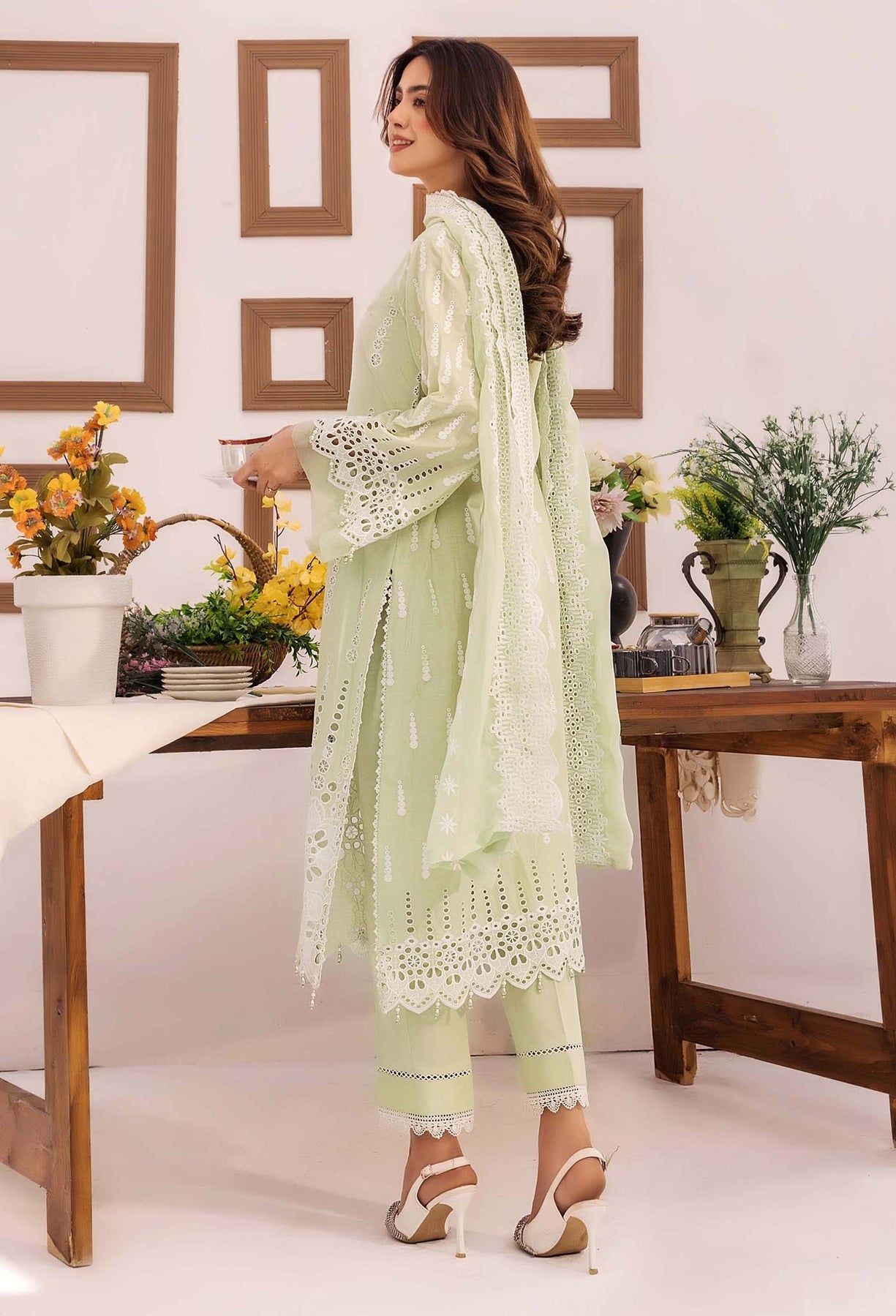 Adans Libas | Stella Chikankari 25 | 1021 S Mint Green Lawn