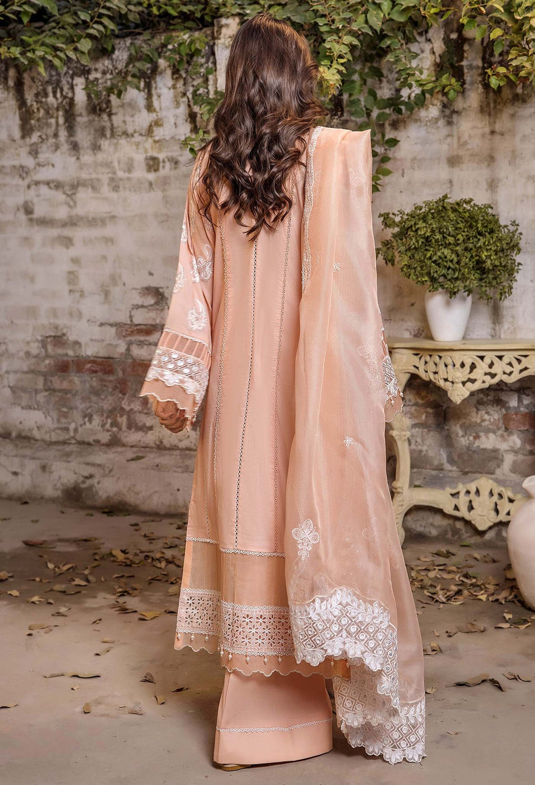 Adans Libas | Chikankari 25 | 4773 XS Peach Pink Lawn