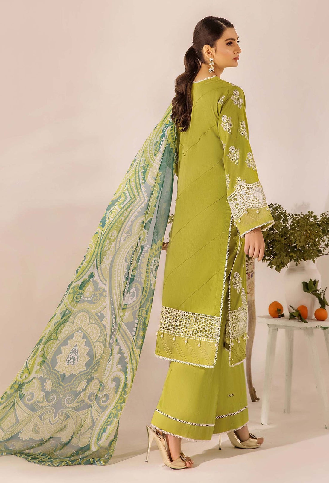 Adans Libas | Chikankari 25 | 4776 XS Parrot Green Lawn