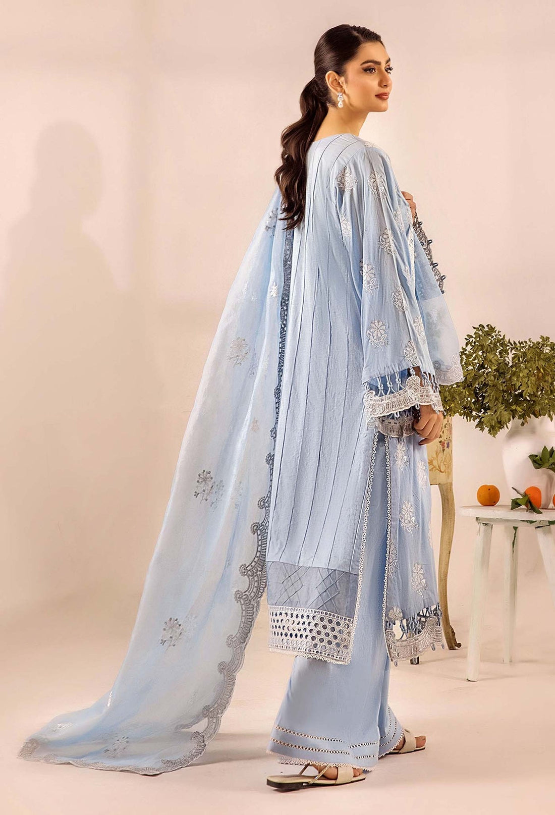 Adans Libas | Chikankari 25 | 4778 XS LIight blue Grey Lawn