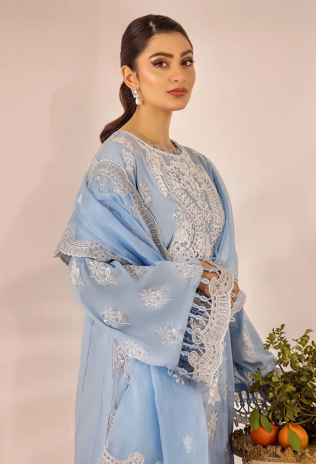 Adans Libas | Inara 25 | CHIKANKARI 4778 M Light Blue Lawn