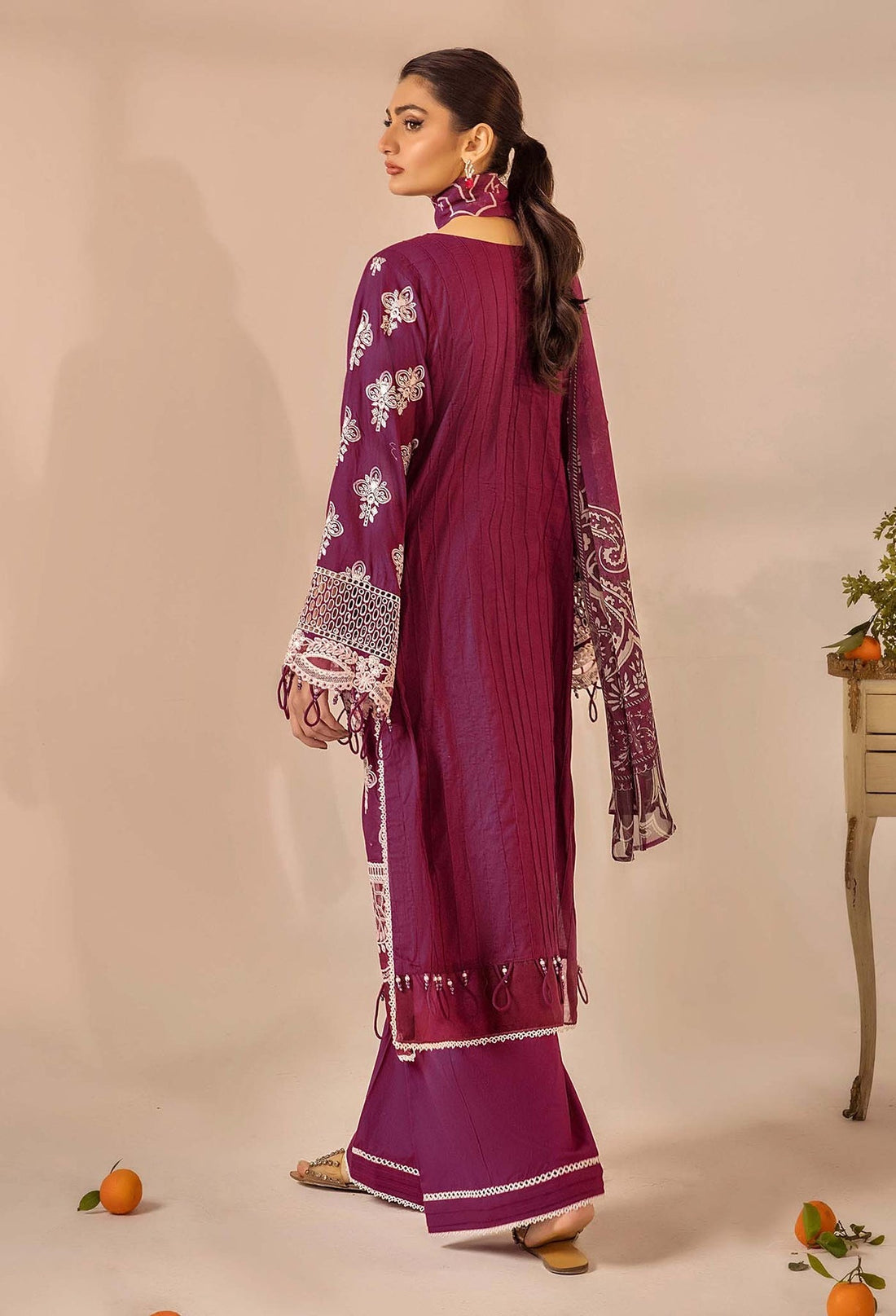 Adans Libas | Chikankari 25 | 4779 XS Magenta Lawn