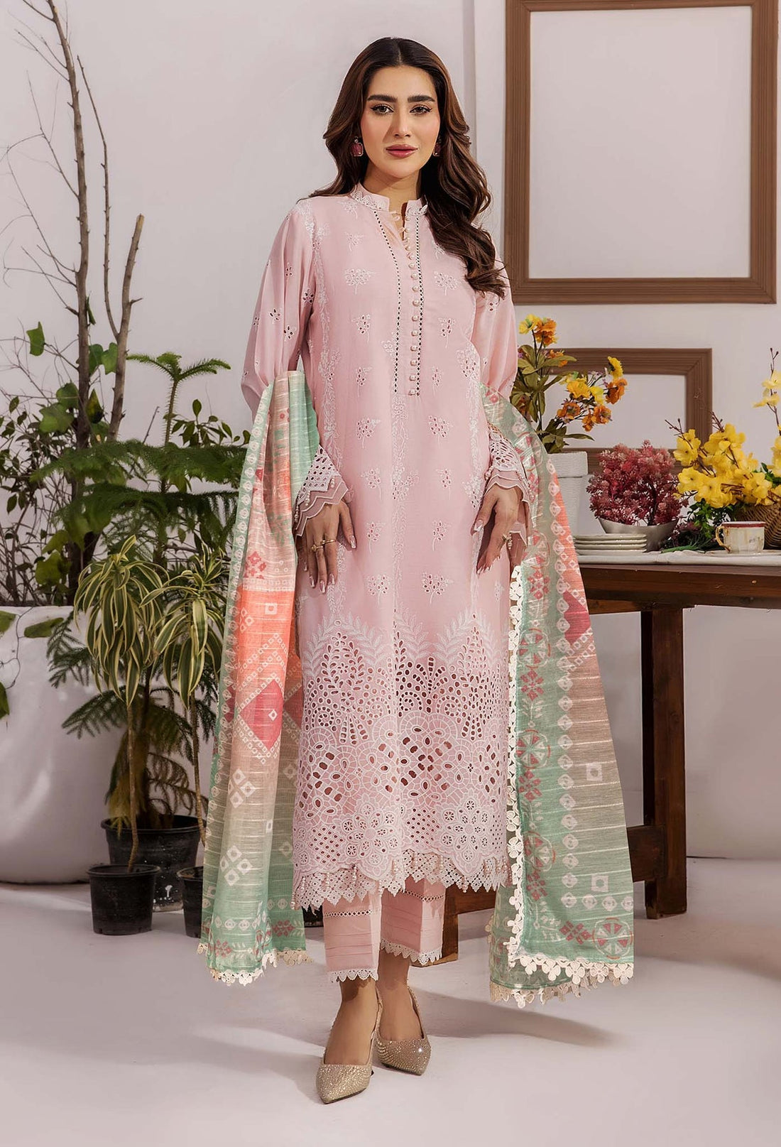 Adans Libas | Stella Chikankari 25 | 1029 XS Pink Lawn