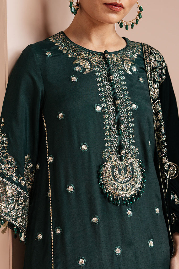 Cross Stitch | Luxe Atelier 25 | EMERALD GRACE Custom Size Deep Teal Green Silk