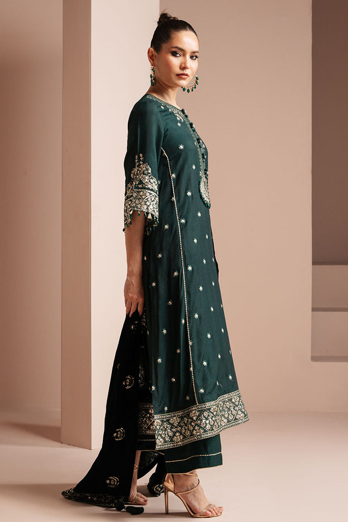 Cross Stitch | Luxe Atelier 25 | EMERALD GRACE L Deep Teal Green Silk