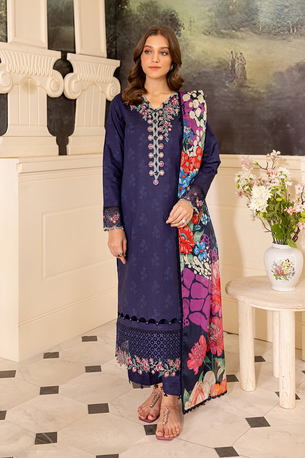 Farasha | Seraya Lawn 24 | INDIGO -  Farasha Luxury -  Saira Sultan